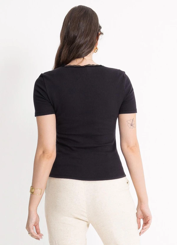 Habana - Blusa em Canelado  Preto 2