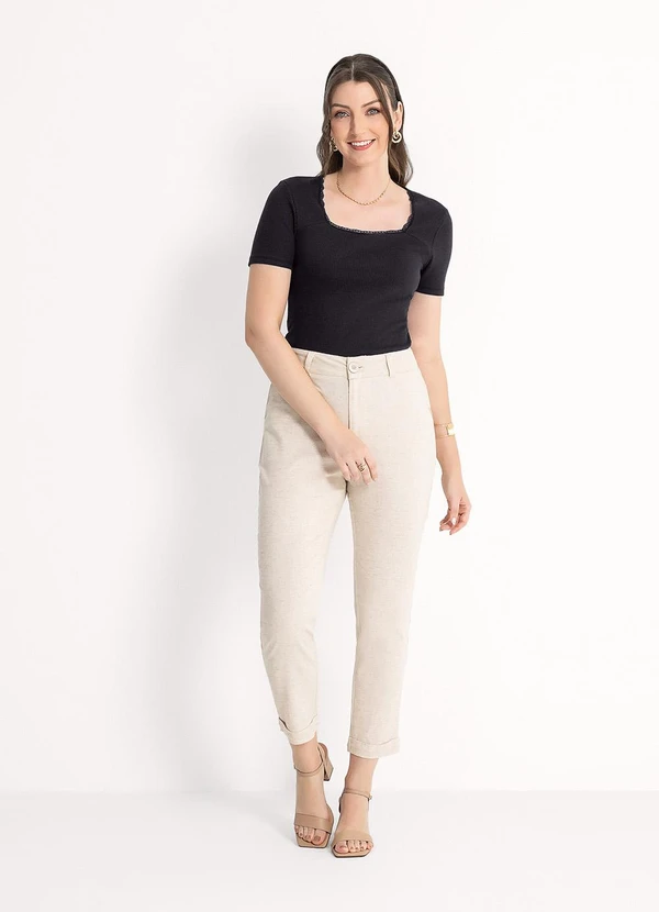 Habana - Blusa em Canelado  Preto 4