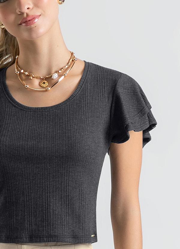 Cativa - Blusa em Canelado Preto 3