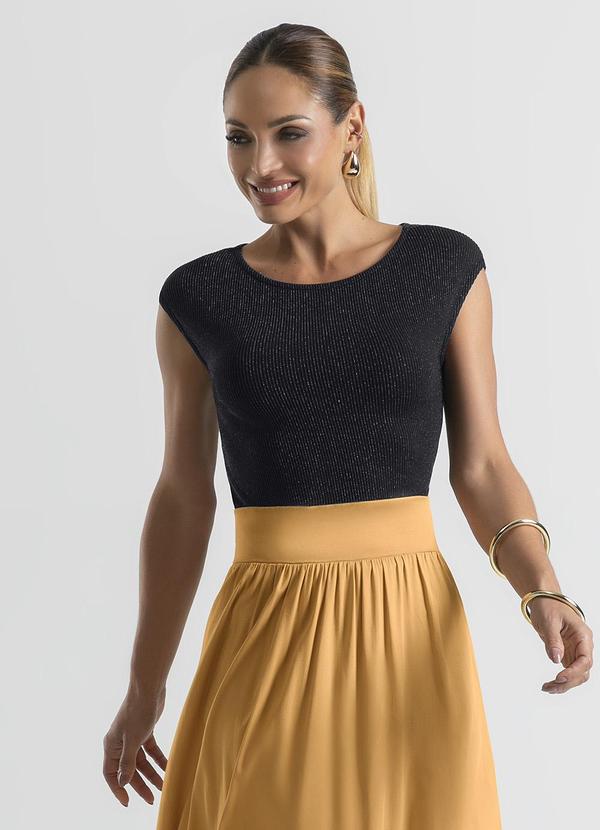 Cativa - Blusa em Canelado Preto