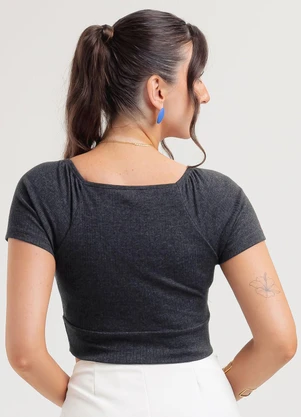 Habana - Blusa em Canelado Preto - HABANA