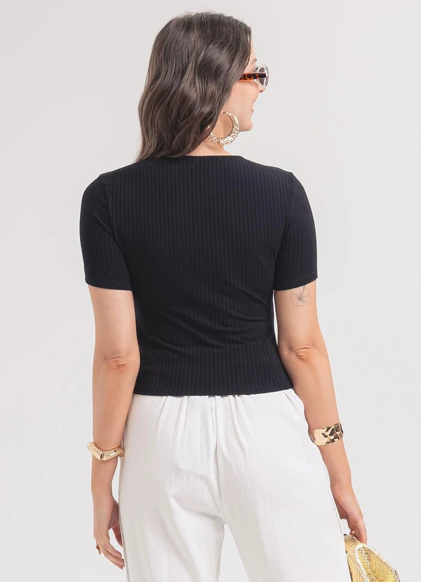Habana - Blusa em Canelado Preto 2
