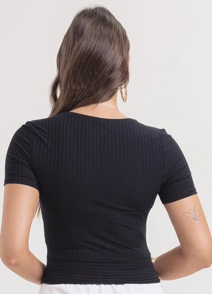 Habana - Blusa em Canelado Preto - HABANA