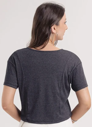 Habana - Blusa em Canelado Preto - HABANA