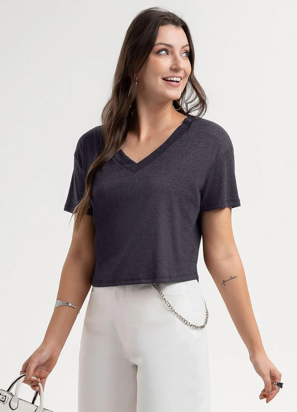 Habana - Blusa em Canelado Preto