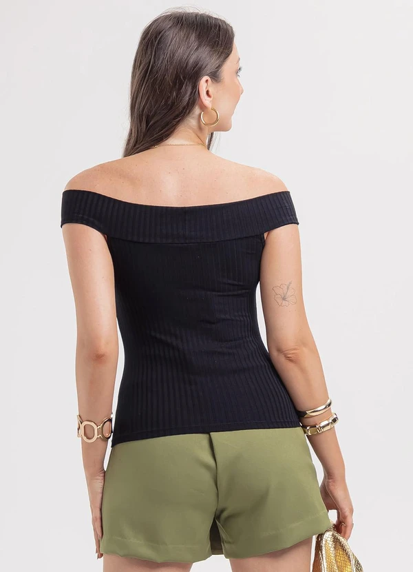 Habana - Blusa em Canelado Preto 2