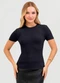 Cativa - Blusa em Canelado Marrom - variação: Preto