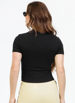 Habana - Blusa em Canelado Preto - HABANA
