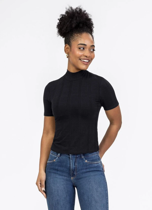 Habana - Blusa em Canelado Preto