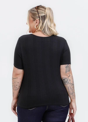 Habana - Blusa em Canelado Preto - HABANA