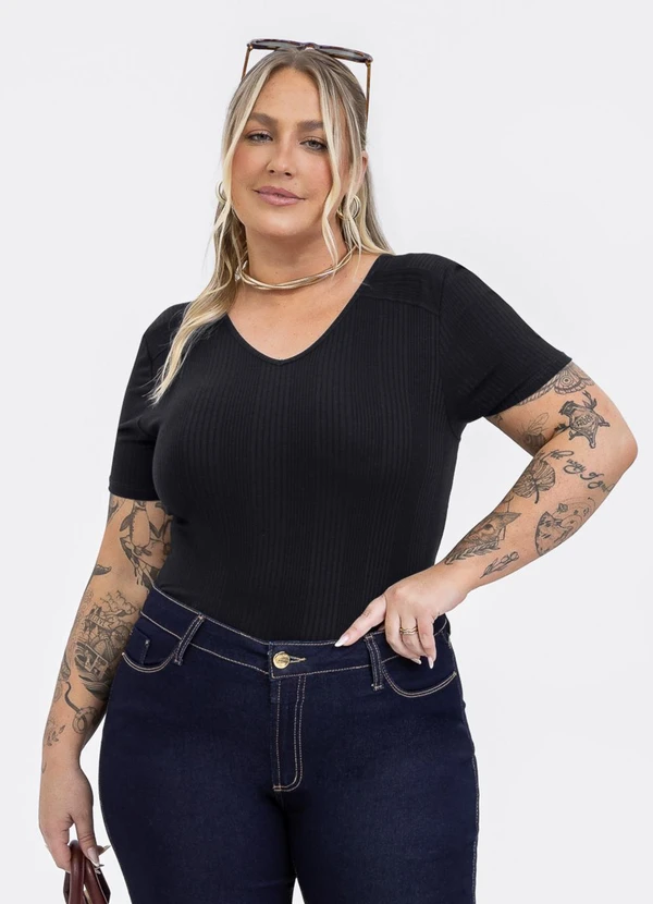 Habana - Blusa em Canelado Preto