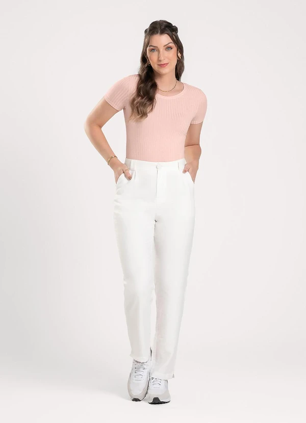 Cativa - Blusa em Canelado Rosa Claro 3