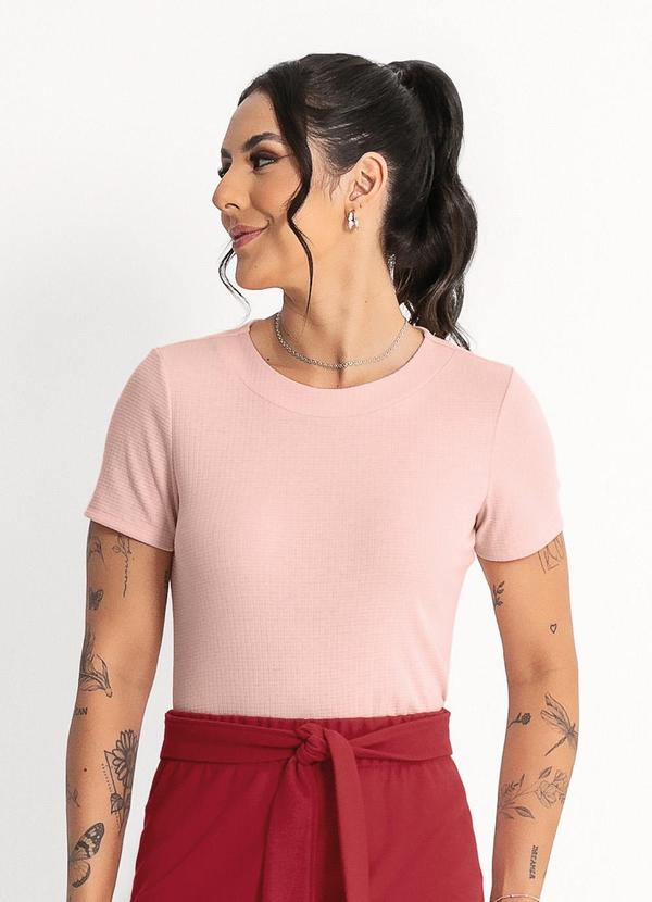 Habana - Blusa em Canelado  Rosa Claro