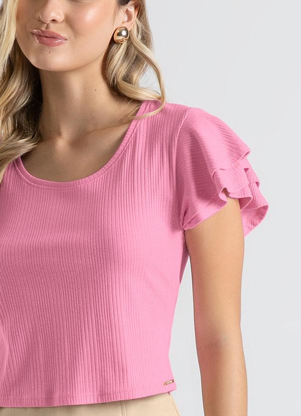 Cativa - Blusa em Canelado Rosa 3