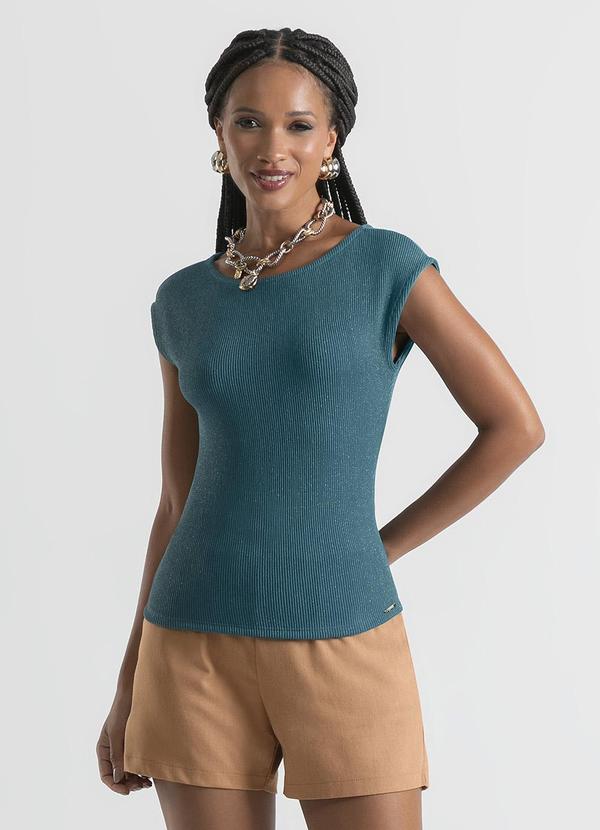 Cativa - Blusa em Canelado Verde Escuro