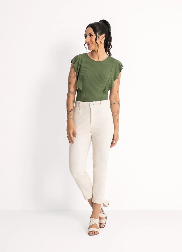 Habana - Blusa em Canelado Verde 4