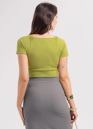 Habana - Blusa em Canelado Verde - HABANA