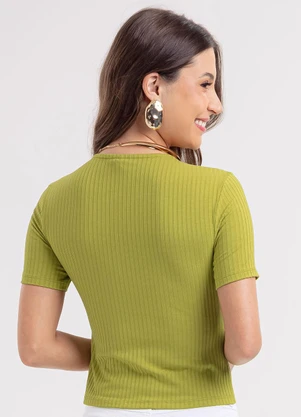 Habana - Blusa em Canelado  Verde - HABANA