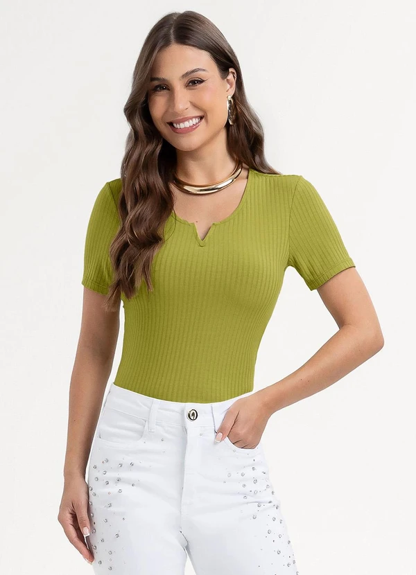 Habana - Blusa em Canelado  Verde
