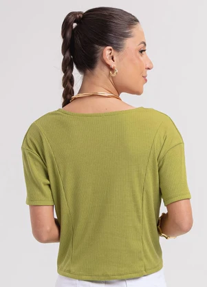 Habana - Blusa em Canelado Verde - HABANA