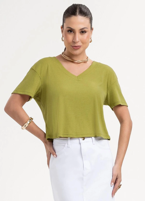Habana - Blusa em Canelado Verde