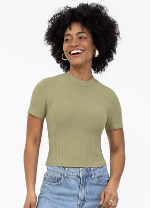 Habana - Blusa em Canelado Verde - HABANA