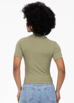 Habana - Blusa em Canelado Verde - HABANA