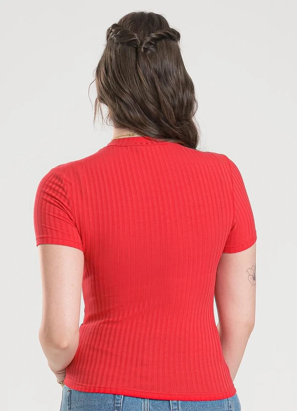 Cativa - Blusa em Canelado Vermelho 2