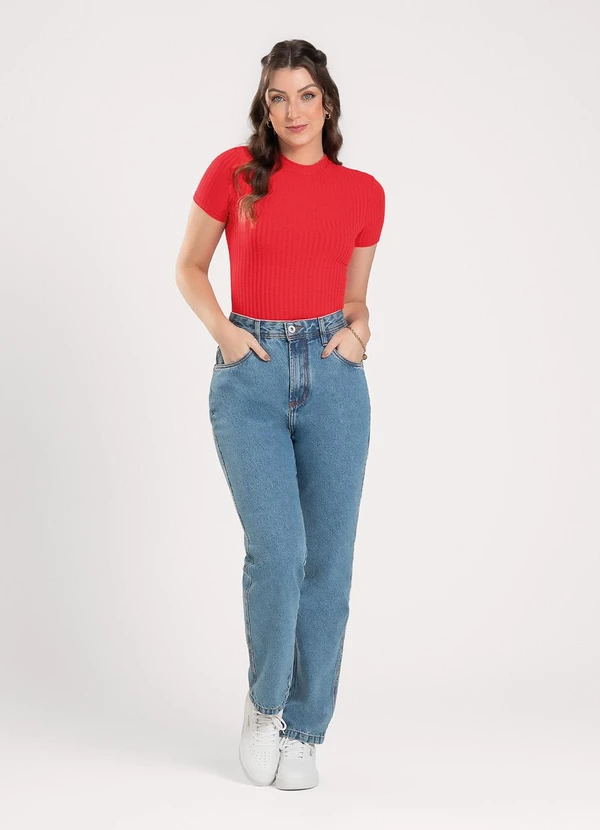 Cativa - Blusa em Canelado Vermelho 3