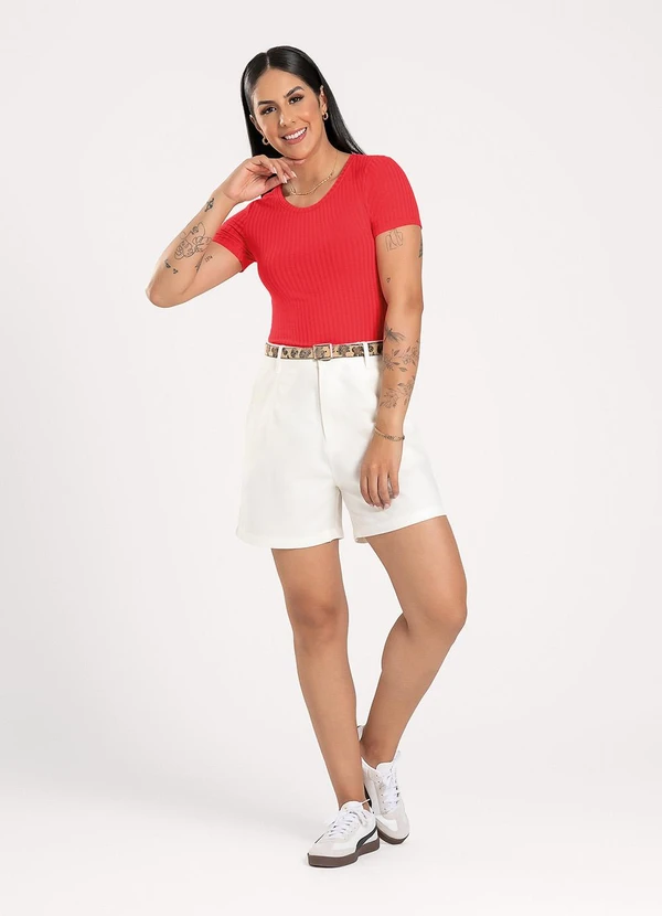 Cativa - Blusa em Canelado Vermelho 3