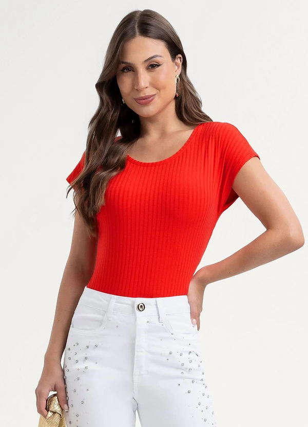 Habana - Blusa em Canelado Vermelho