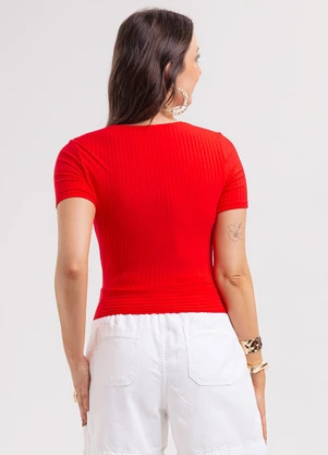 Habana - Blusa em Canelado Vermelho - HABANA