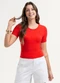 Habana - Blusa em Canelado Vermelho - variação: Vermelho