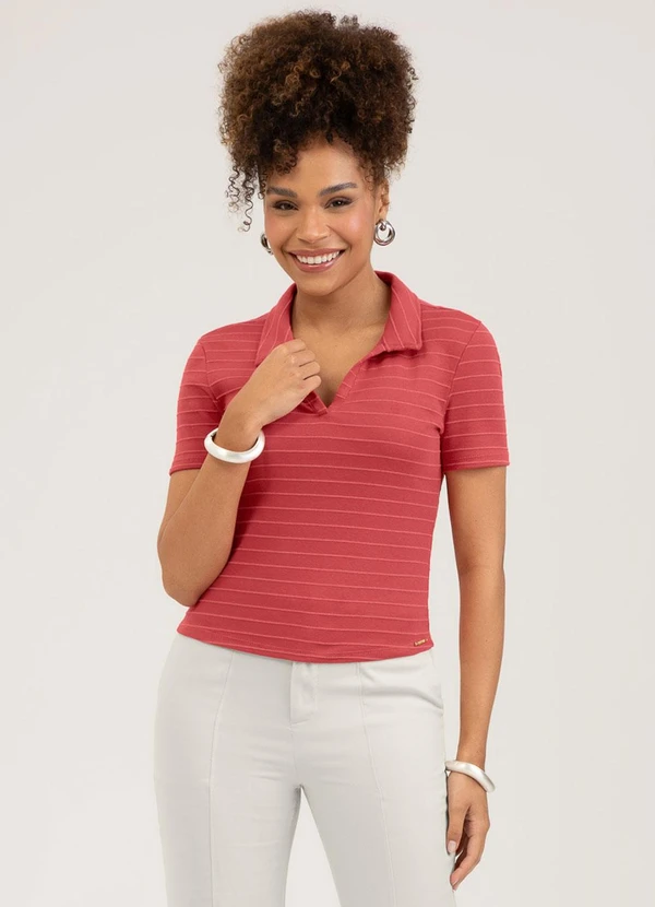 Cativa - Blusa em Canelado Vermelho
