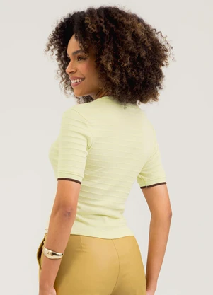 Cativa - Blusa em Cotton Amarelo Claro - CATIVA