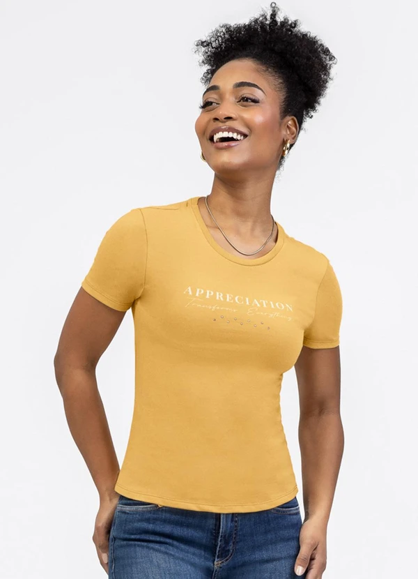 Habana - Blusa em Cotton Amarelo Médio