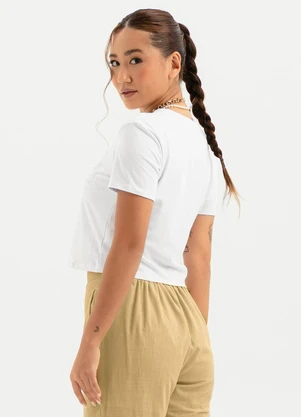 Cativa - Blusa em Cotton Branco  - CATIVA