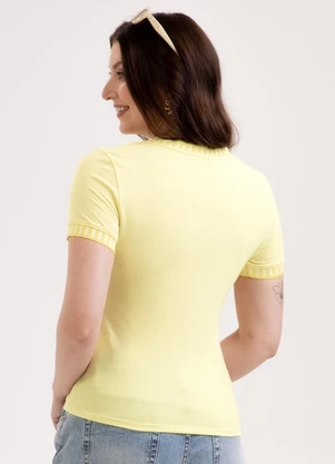 Habana - Blusa em Cotton com Retilínea Amarelo - HABANA