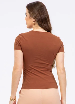 Habana - Blusa em Cotton Marrom - HABANA