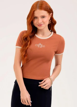 Cativa You - Blusa em Cotton  Marrom - CATIVA YOU