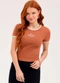 Cativa You - Blusa em Cotton  Marrom - variação: Marrom