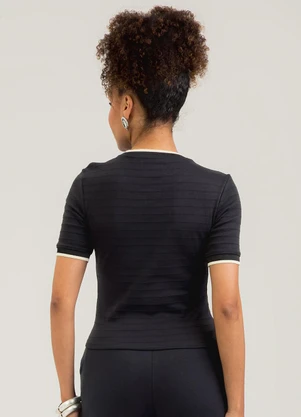 Cativa - Blusa em Cotton Preto - CATIVA