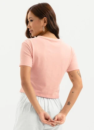 Cativa - Blusa em Cotton Rosa Claro - CATIVA