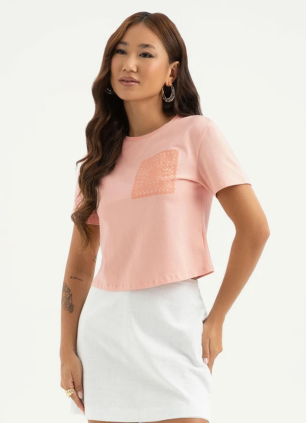 Cativa - Blusa em Cotton Rosa Claro