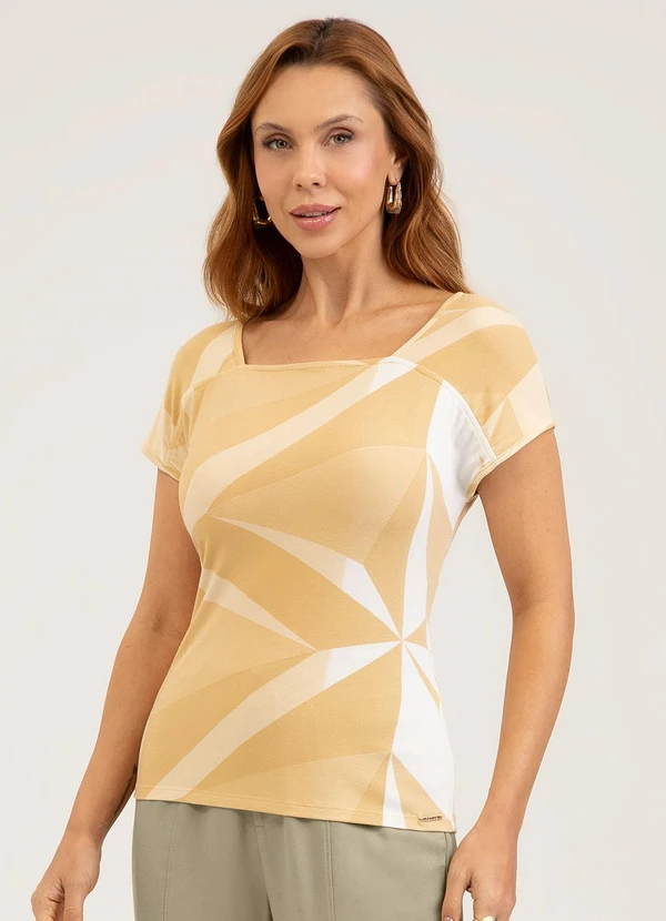Cativa - Blusa em Crepe Amarelo Claro