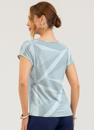 Cativa - Blusa em Crepe Azul - CATIVA