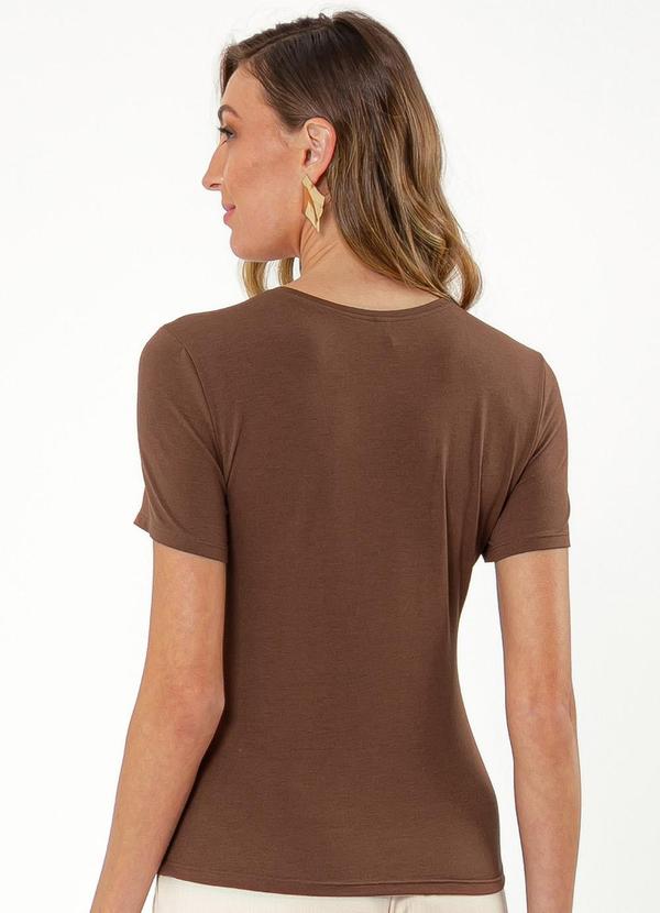 Cativa - Blusa em Crepe Marrom Escuro 2