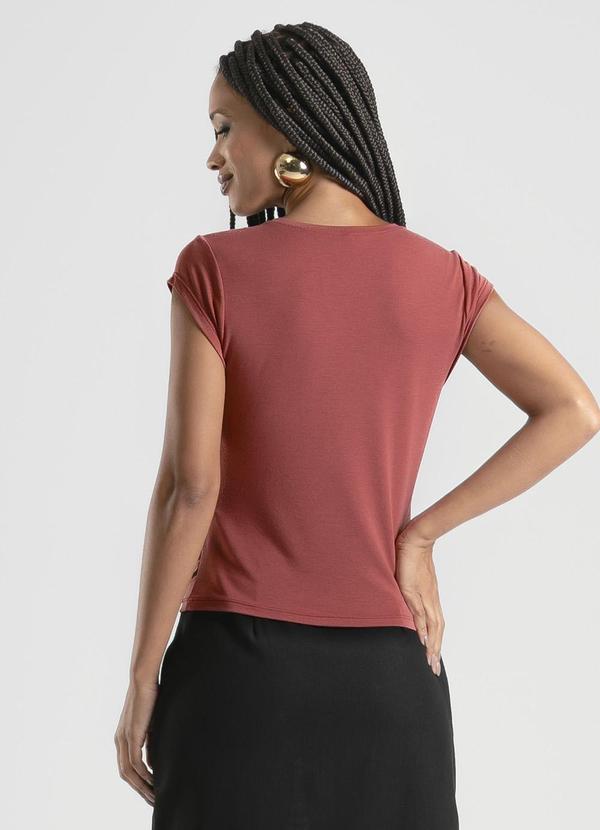 Cativa - Blusa em Crepe Marrom Escuro 2