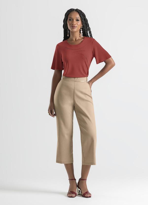 Cativa - Blusa em Crepe Marrom Escuro 3