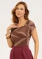 Cativa - Blusa em Crepe Preto - variação: Marrom Escuro